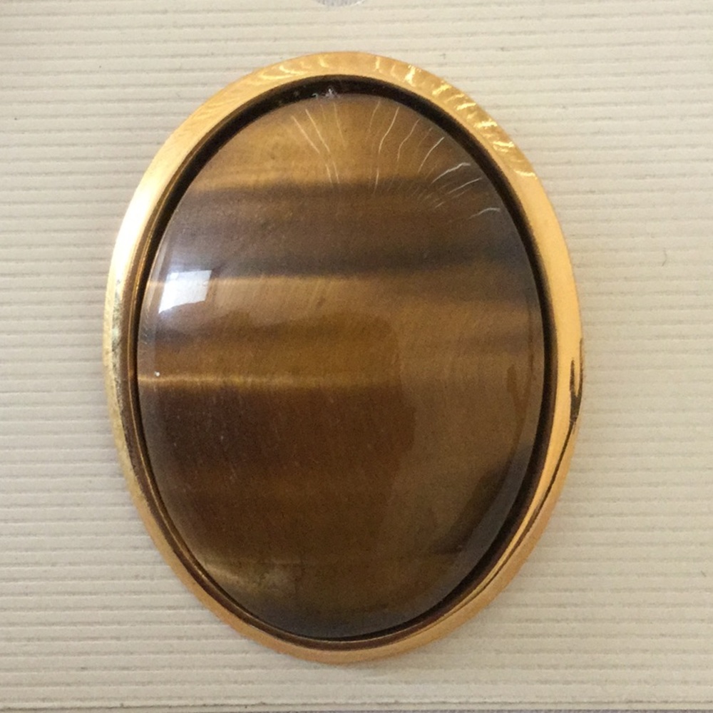 NWT Tiger's Eye Amber Brooch Pin - Picture 1 of 5